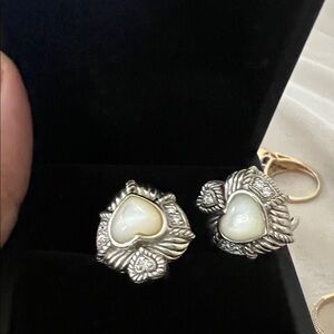 Heart-Shaped Mother-of-Pearl Silver-Tone Stud Earrings Judith Ripka